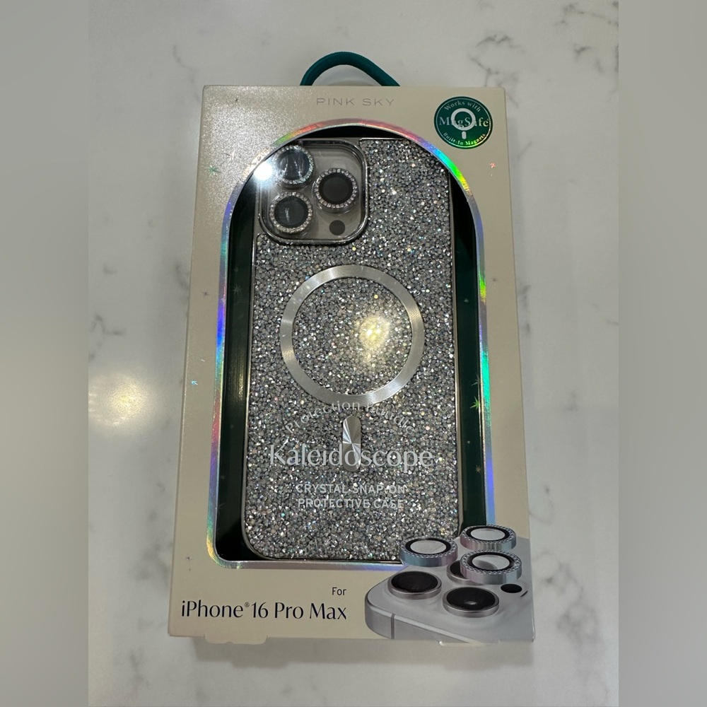 Silver Crystal Snap-On Case for iPhone 16 Pro Max